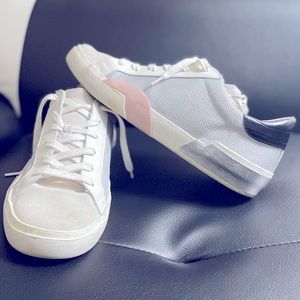 Dolce Vita Zina Linen Metallic Accent Sneakers, Womens, 7.5M, Natural Linen